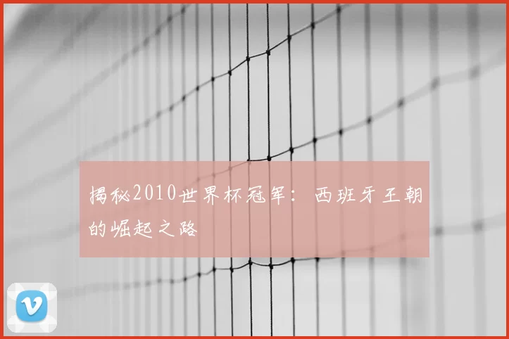 揭秘2010世界杯冠军:西班牙王朝的崛起之路