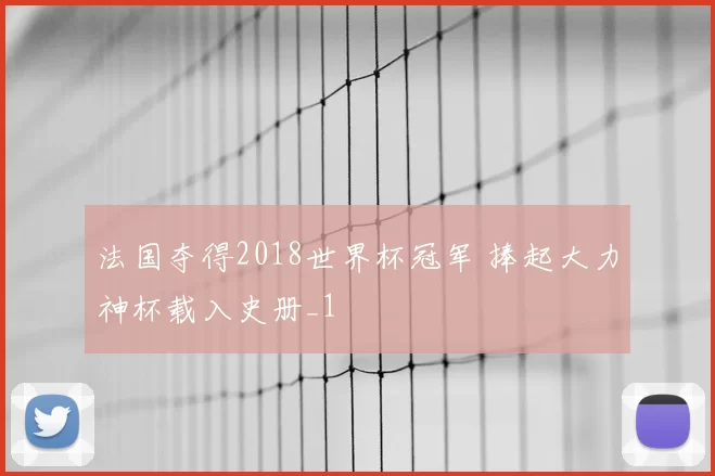 法国夺得2018世界杯冠军 捧起大力神杯载入史册_1